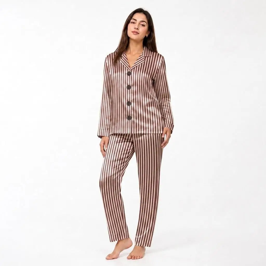 Women's Silk Pajama Set – Comfortable Nightwear | Free Size