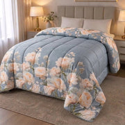 Serenity Slate Blue Peony King Size Lightweight Comforter