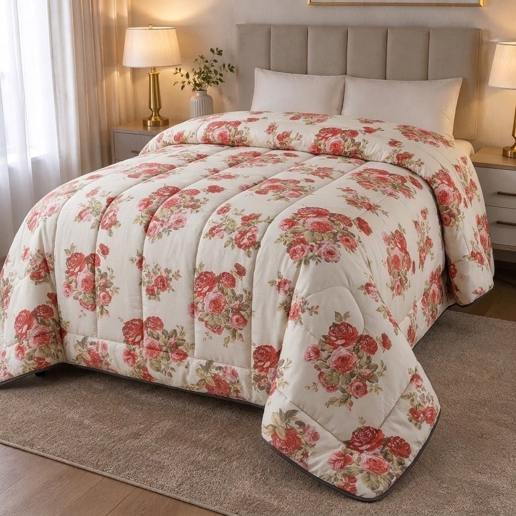 Vintage Rose Garden King Size Lightweight Comforter