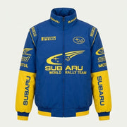 Subaru World Rally Team Racing Jacket | Embroidered Rally Design | Full Zip Bomber