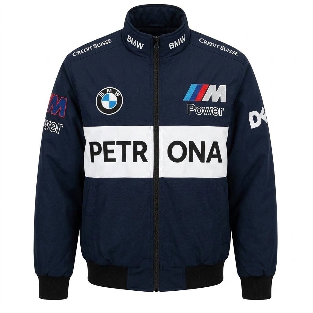 BMW Petronas Motorsport Racing Jacket | Embroidered Logos | Full Zip Bomber
