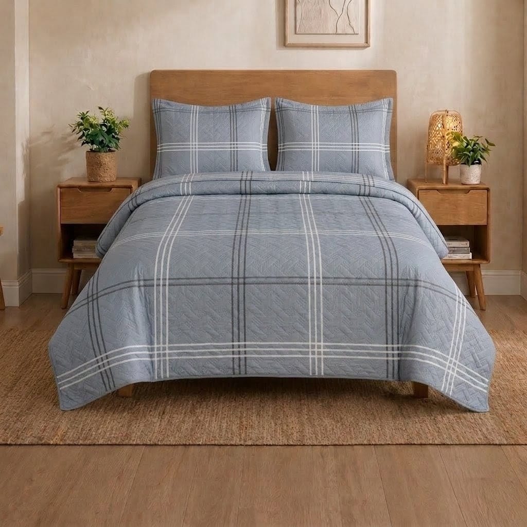 Premium 4-Piece Double Bed Bedspread Set | Ultra-Soft Quilted Bedspread + Bed Sheet + 2 Pillow Covers