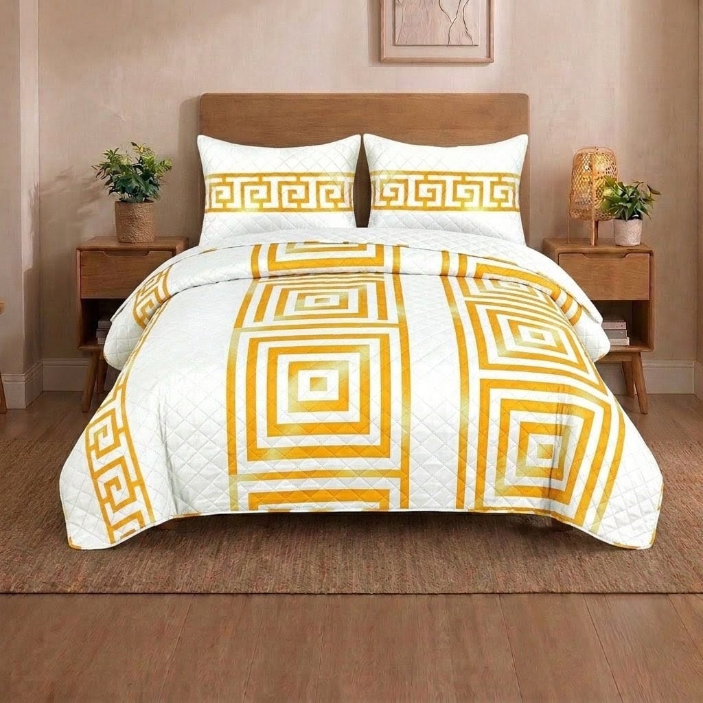 Premium 4-Piece Double Bed Bedspread Set | Ultra-Soft Quilted Bedspread + Bed Sheet + 2 Pillow Covers