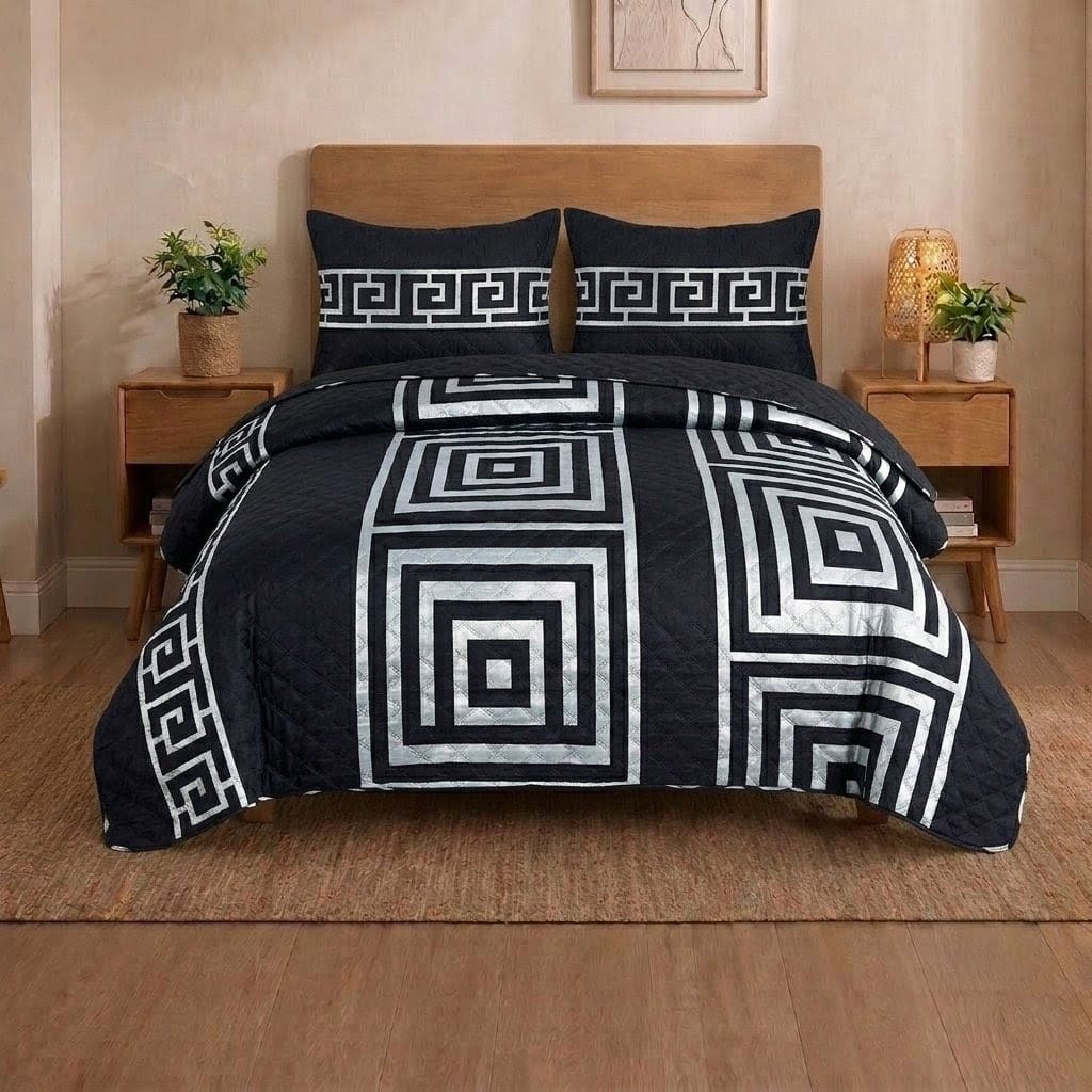 Premium 4-Piece Double Bed Bedspread Set | Ultra-Soft Quilted Bedspread + Bed Sheet + 2 Pillow Covers