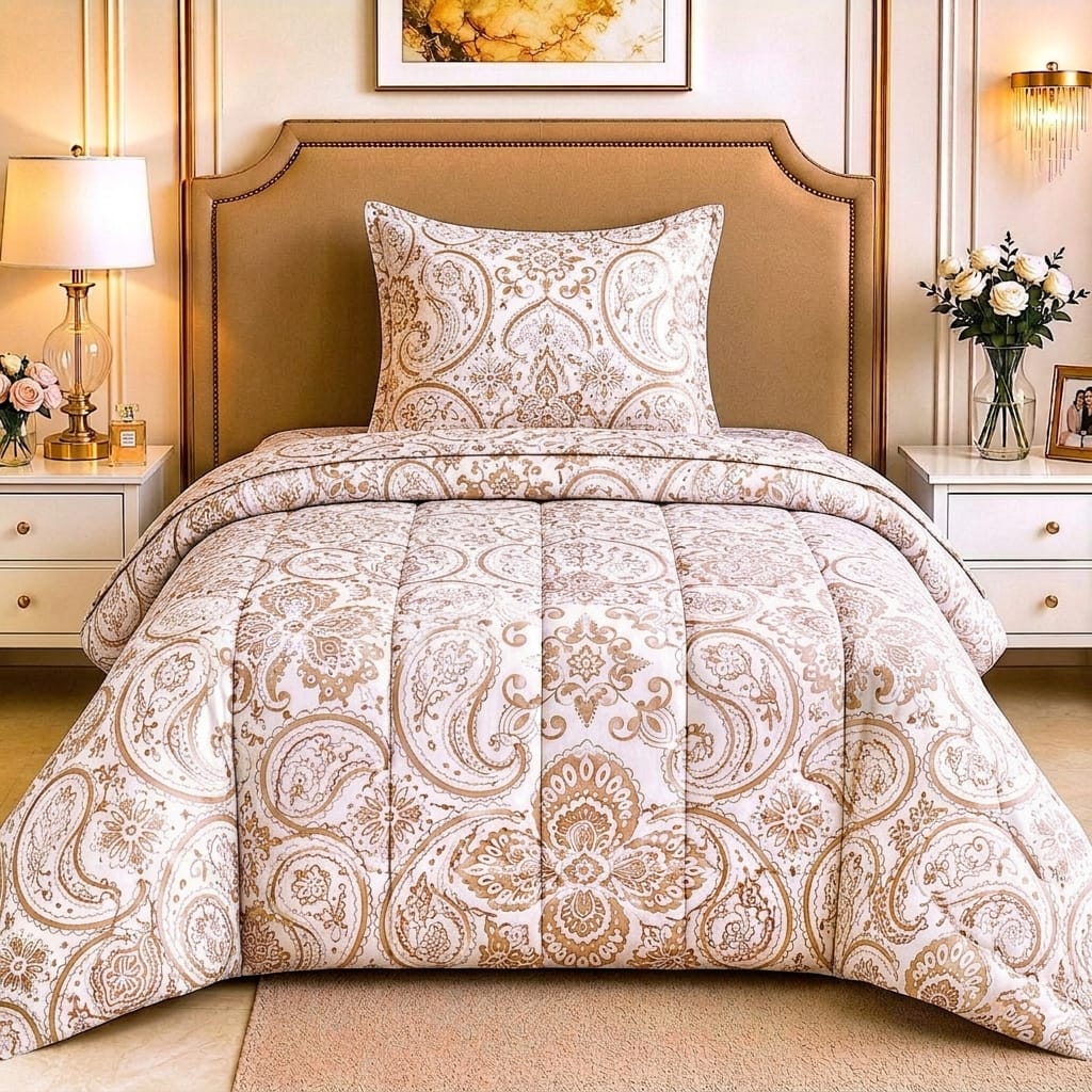 Premium Single Comforter Set – 3-Piece Soft Quilted Bedding Set | Comforter + Bed Sheet + Pillow Cover