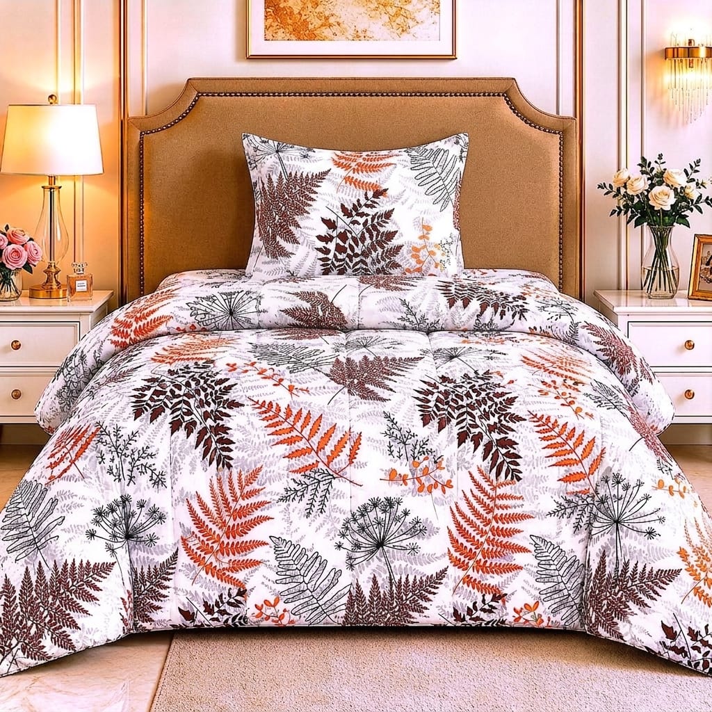Premium Single Comforter Set – 3-Piece Soft Quilted Bedding Set | Comforter + Bed Sheet + Pillow Cover