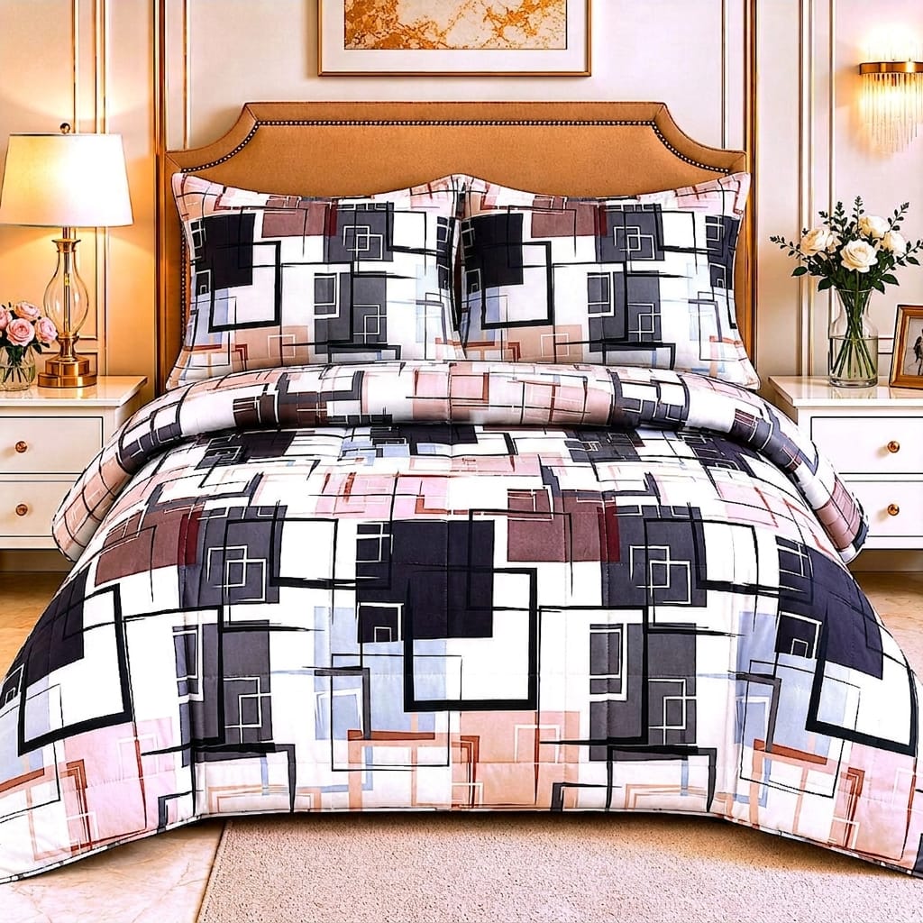 Sleep in Style! Premium 4-Piece Double Bed Comforter Set | Ultra-Soft Quilted Bedding | Comforter + Bed Sheet + 2 Pillow Covers