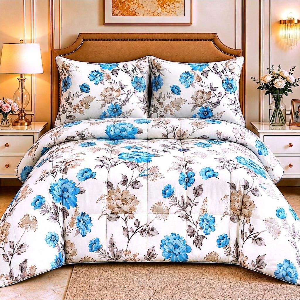 Sleep in Style! Premium 4-Piece Double Bed Comforter Set | Ultra-Soft Quilted Bedding | Comforter + Bed Sheet + 2 Pillow Covers