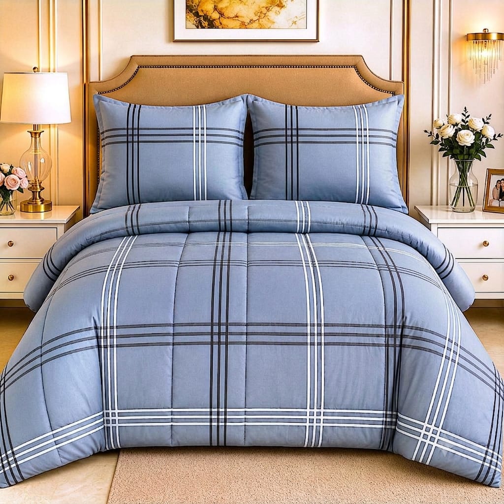 Sleep in Style! Premium 4-Piece Double Bed Comforter Set | Ultra-Soft Quilted Bedding | Comforter + Bed Sheet + 2 Pillow Covers