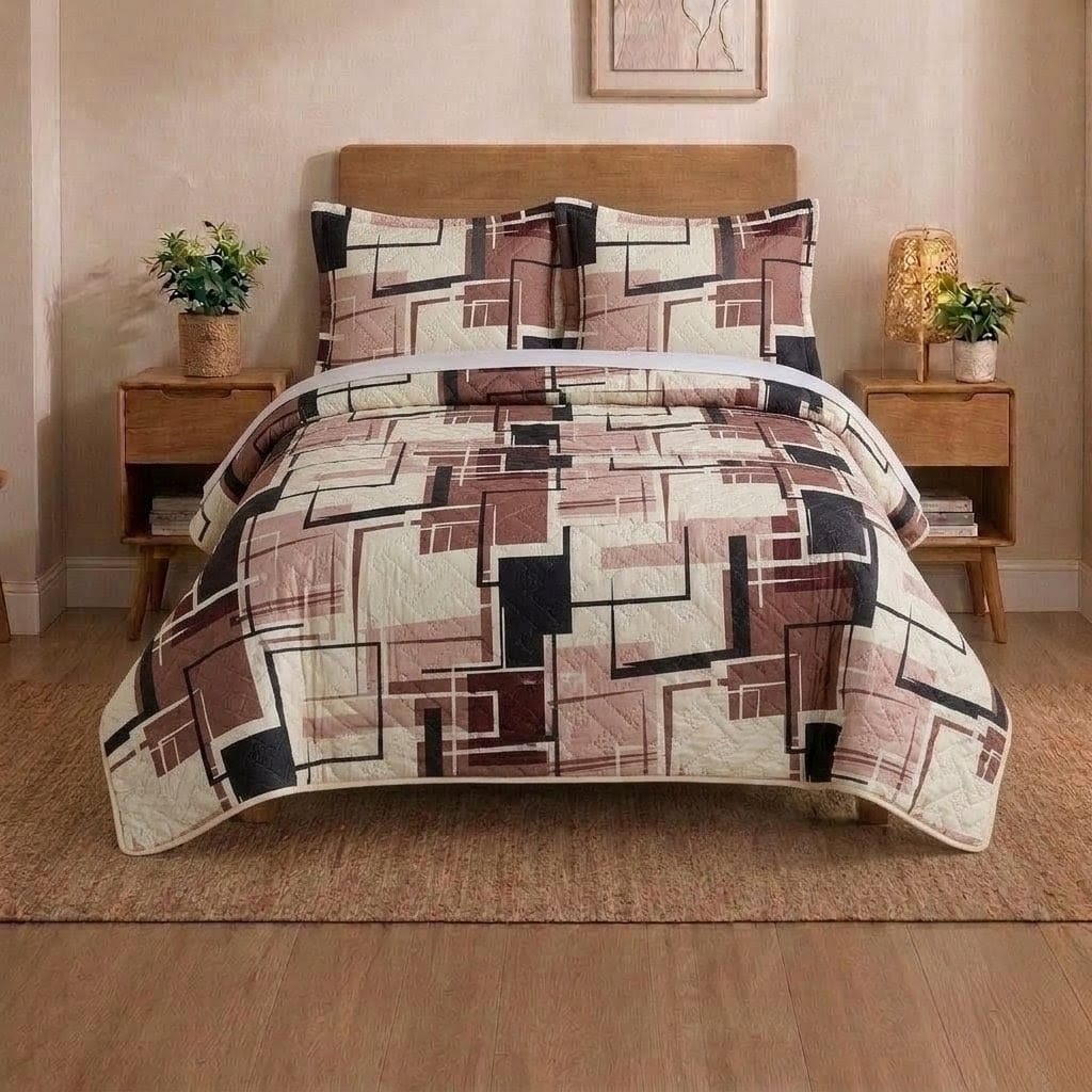 Premium 3-Piece Double Bed Bedspread Set | Ultra-Soft Quilted Bedspread + 2 Pillow Cases