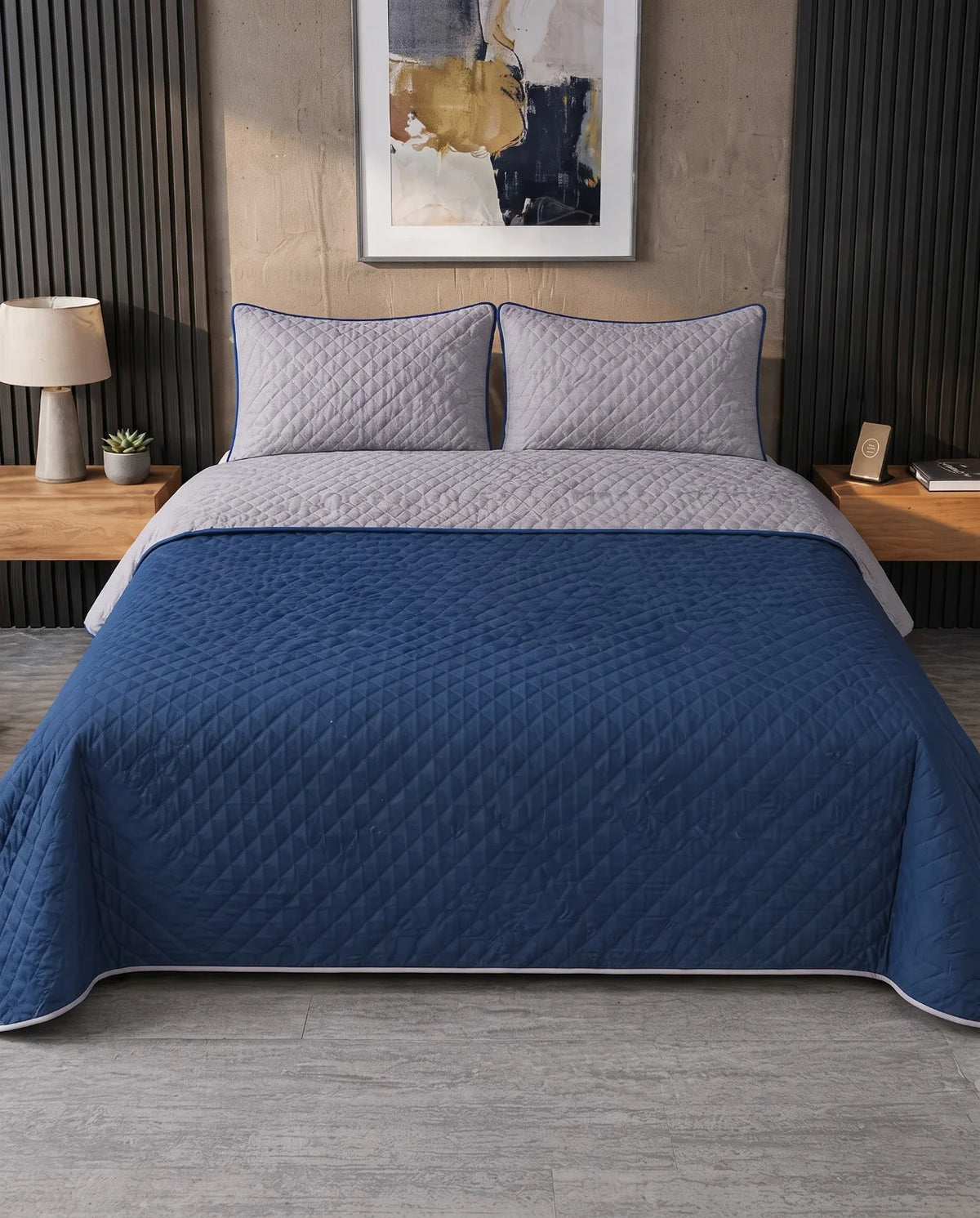 Dyed Reversible Bedspread – Dual Tone Comfort & Style