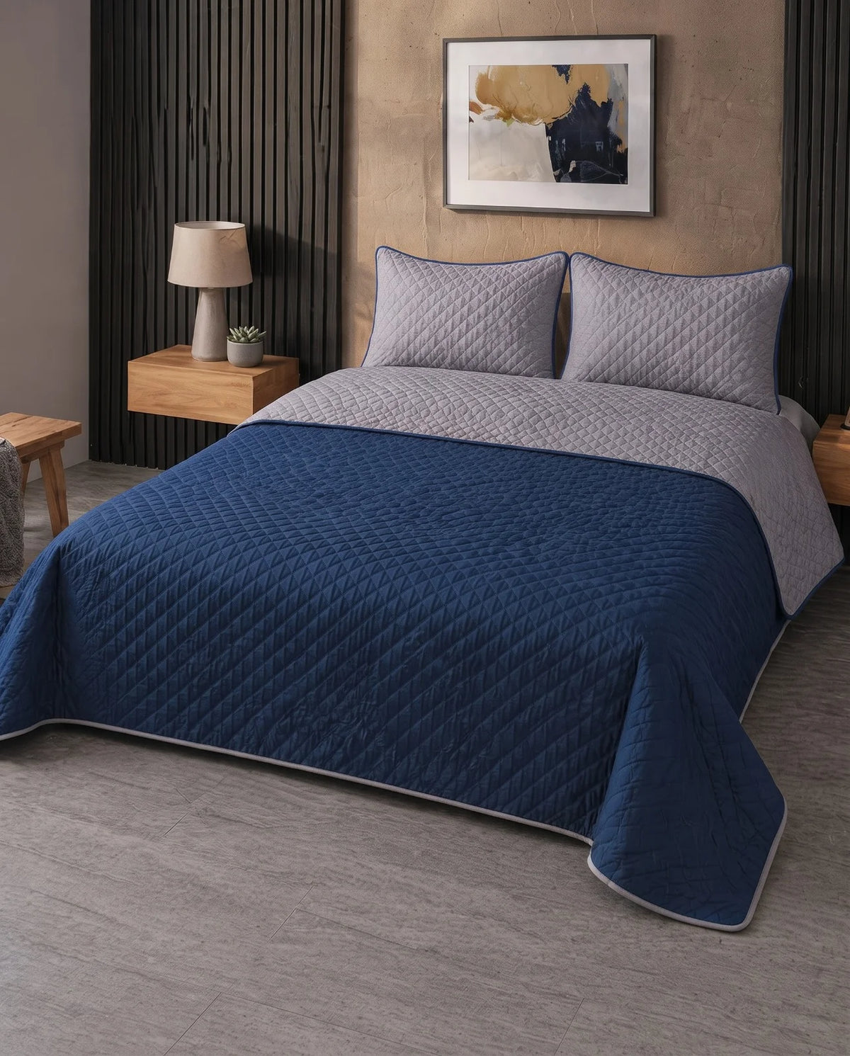 Dyed Reversible Bedspread – Dual Tone Comfort & Style