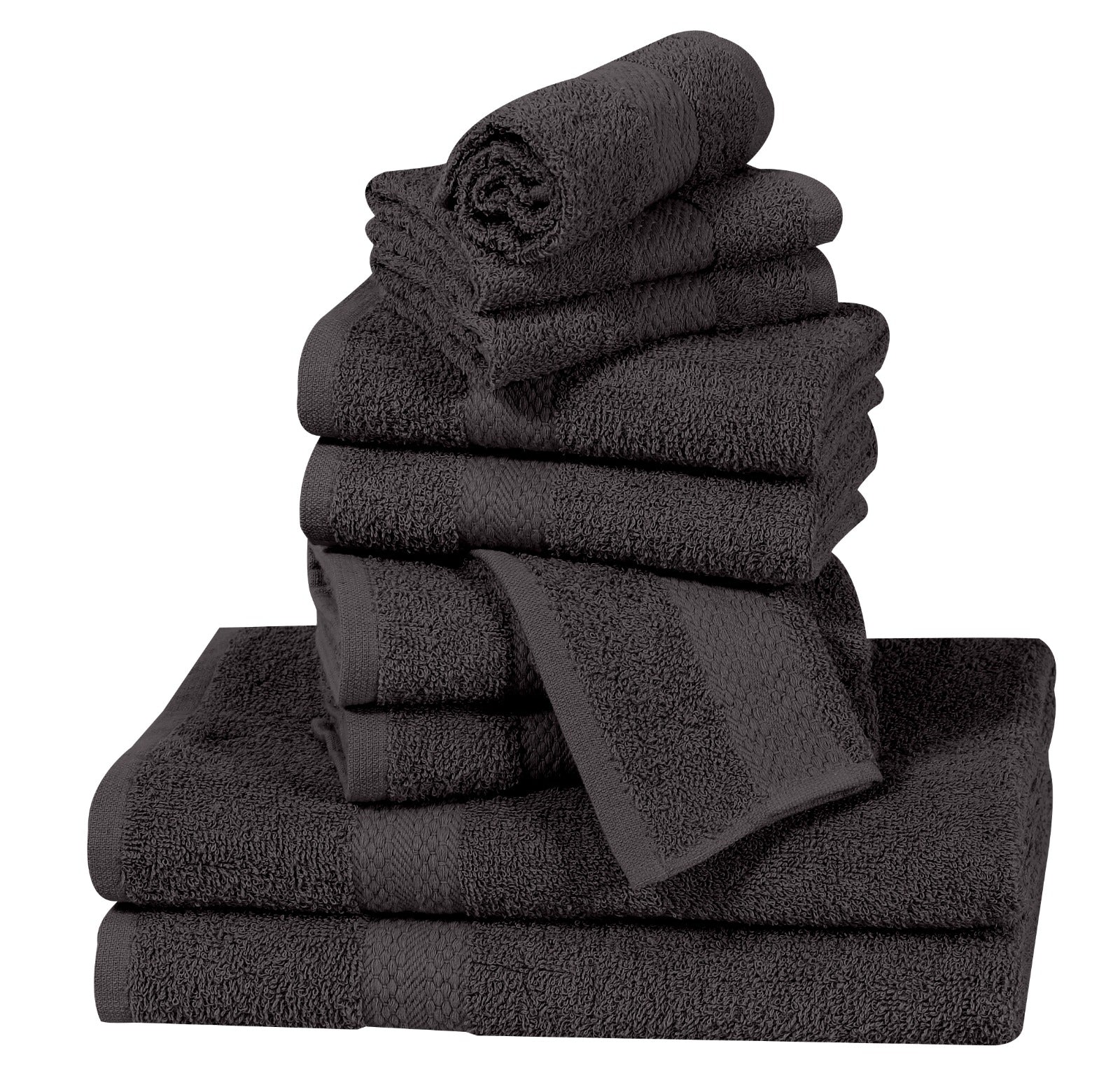 Elovery 10 Pieces Charcoal Towel Set – Modern Soft Luxury Bathroom Collection