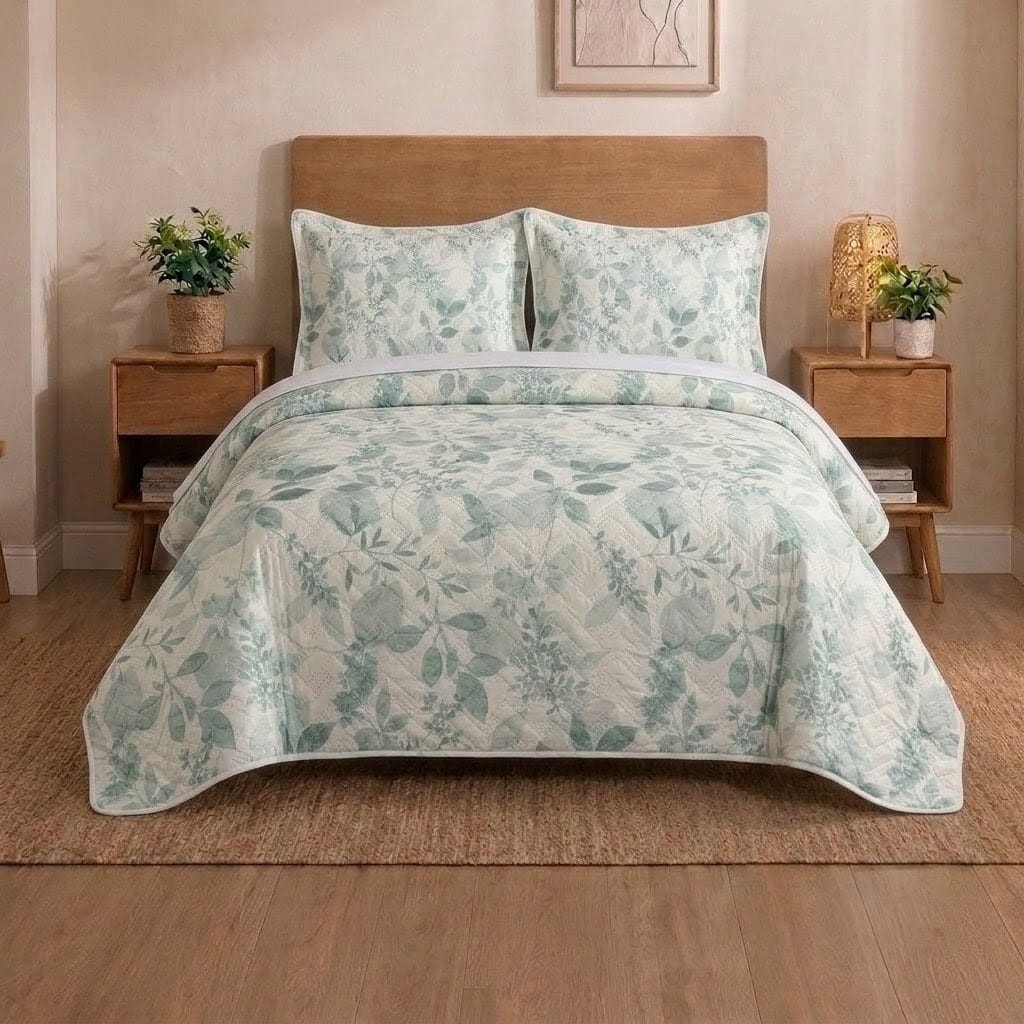 Premium 3-Piece Double Bed Bedspread Set | Ultra-Soft Quilted Bedspread + 2 Pillow Cases