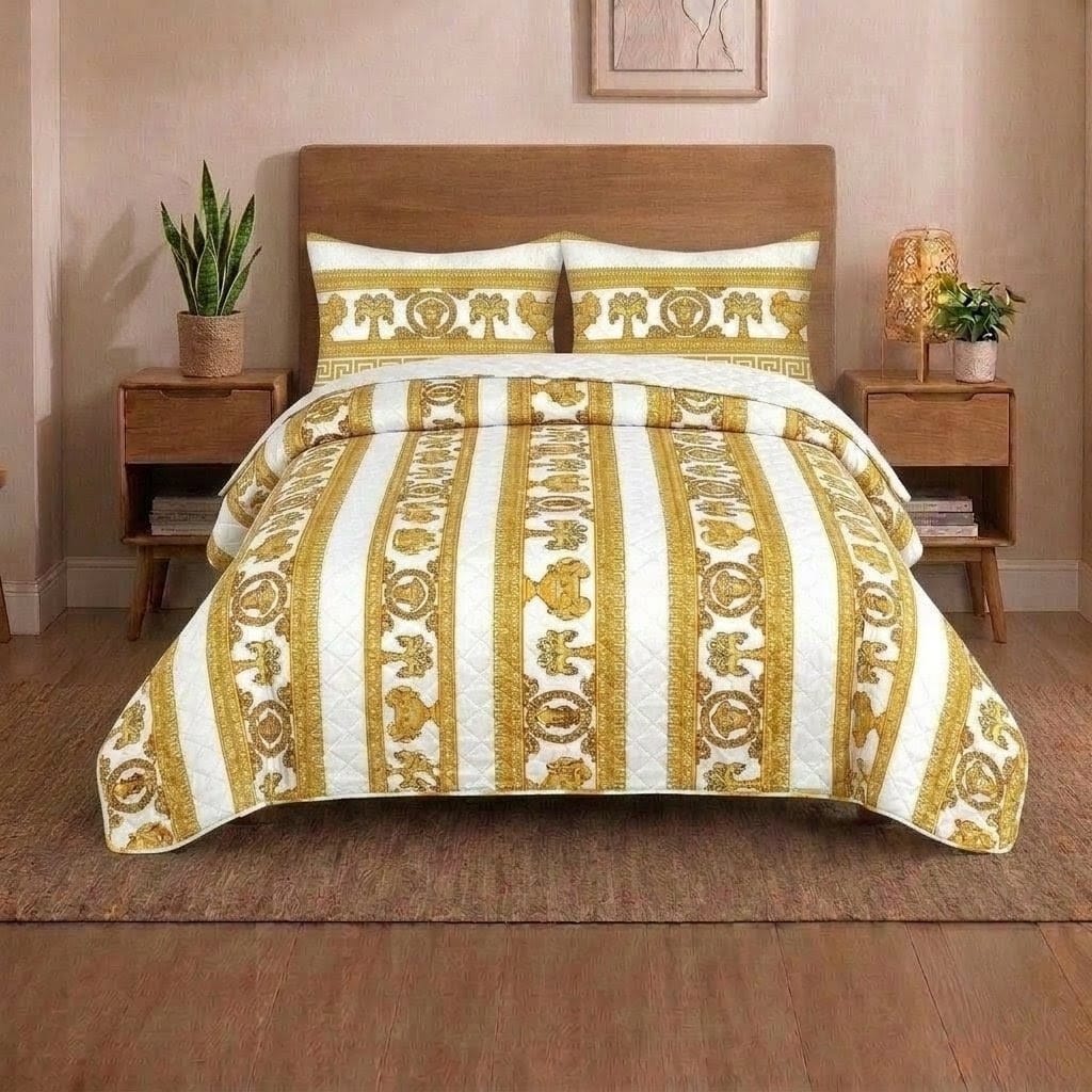 Premium 3-Piece Double Bed Bedspread Set | Ultra-Soft Quilted Bedspread + 2 Pillow Cases