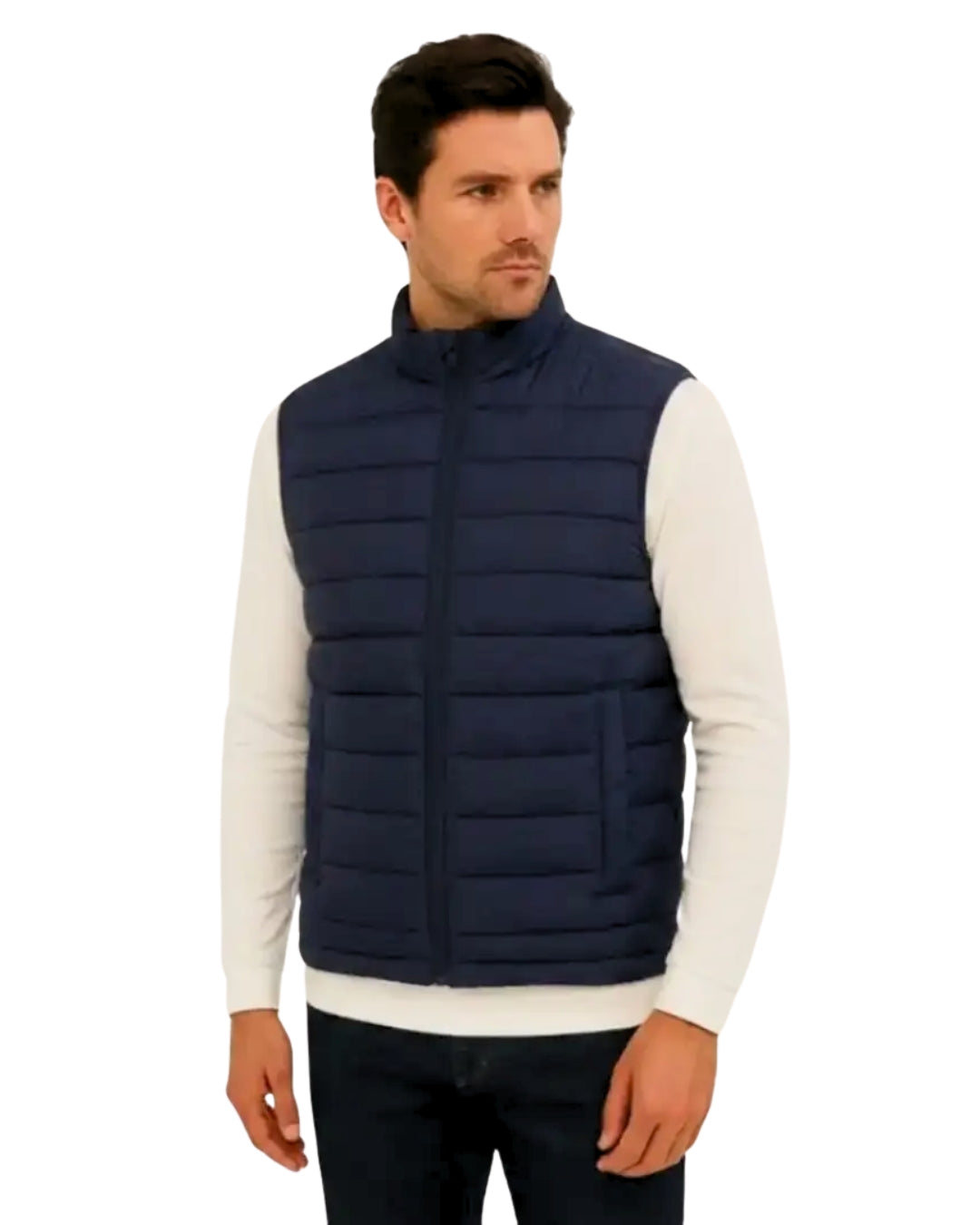 Elovery Men’s Navy Blue Puffer Vest – Lightweight Insulated Sleeveless Jacket