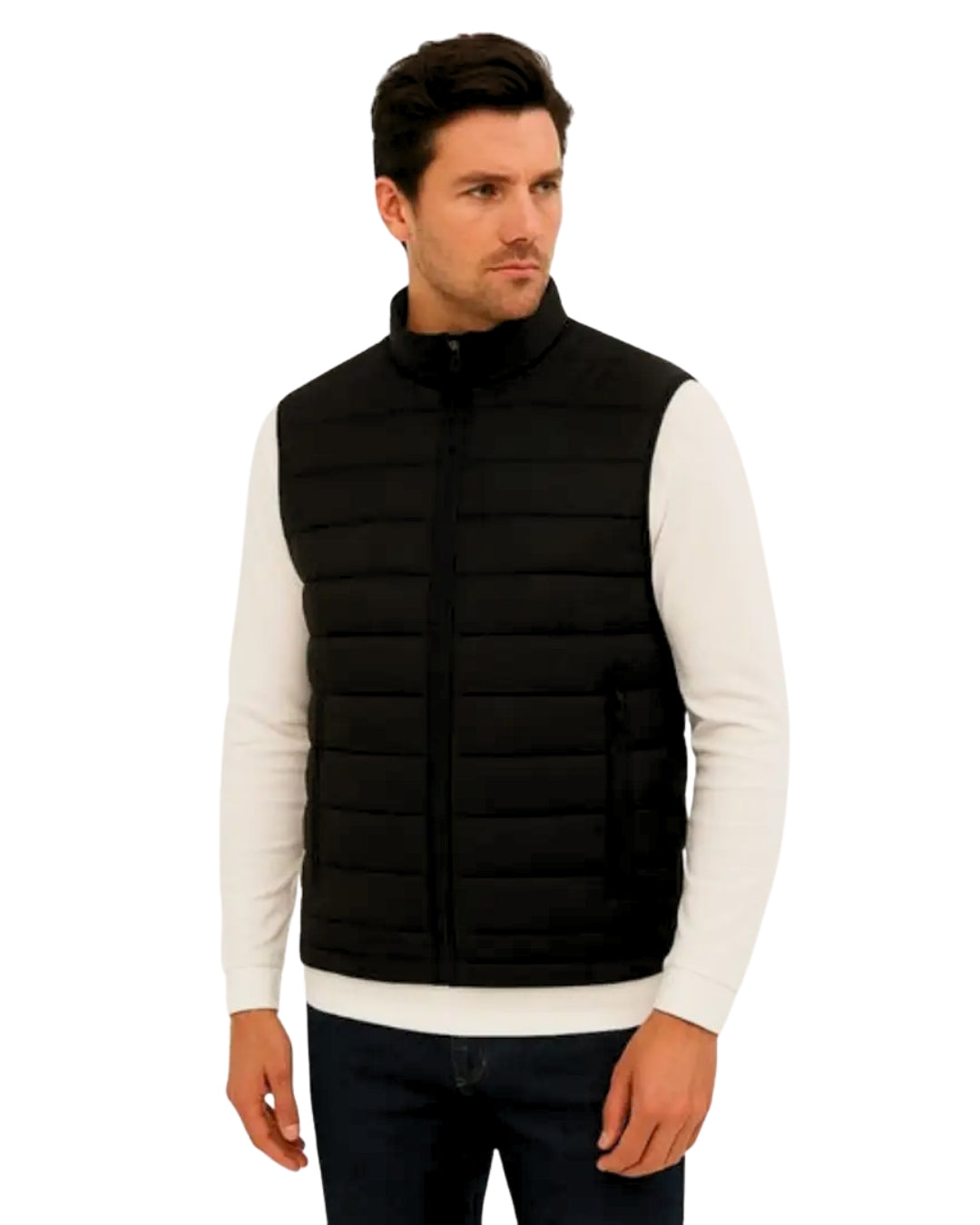 Elovery Men’s Black Puffer Vest – Lightweight Insulated Sleeveless Jacket
