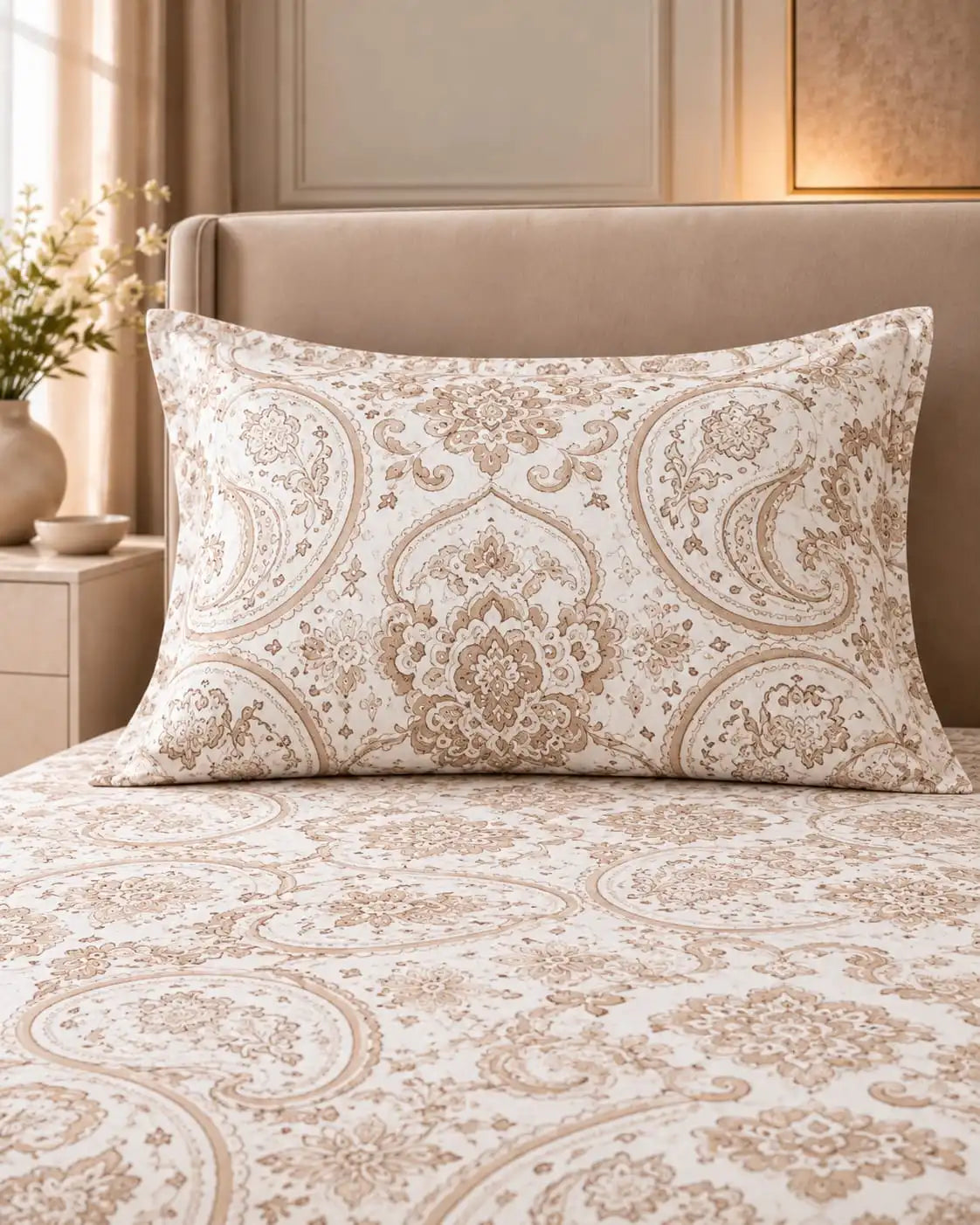 Paisley Printed Microfiber Bedsheet & 2 Pillow Cases