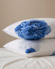 Blue Rose Bloom Pillow Cover Set  2-Piece
