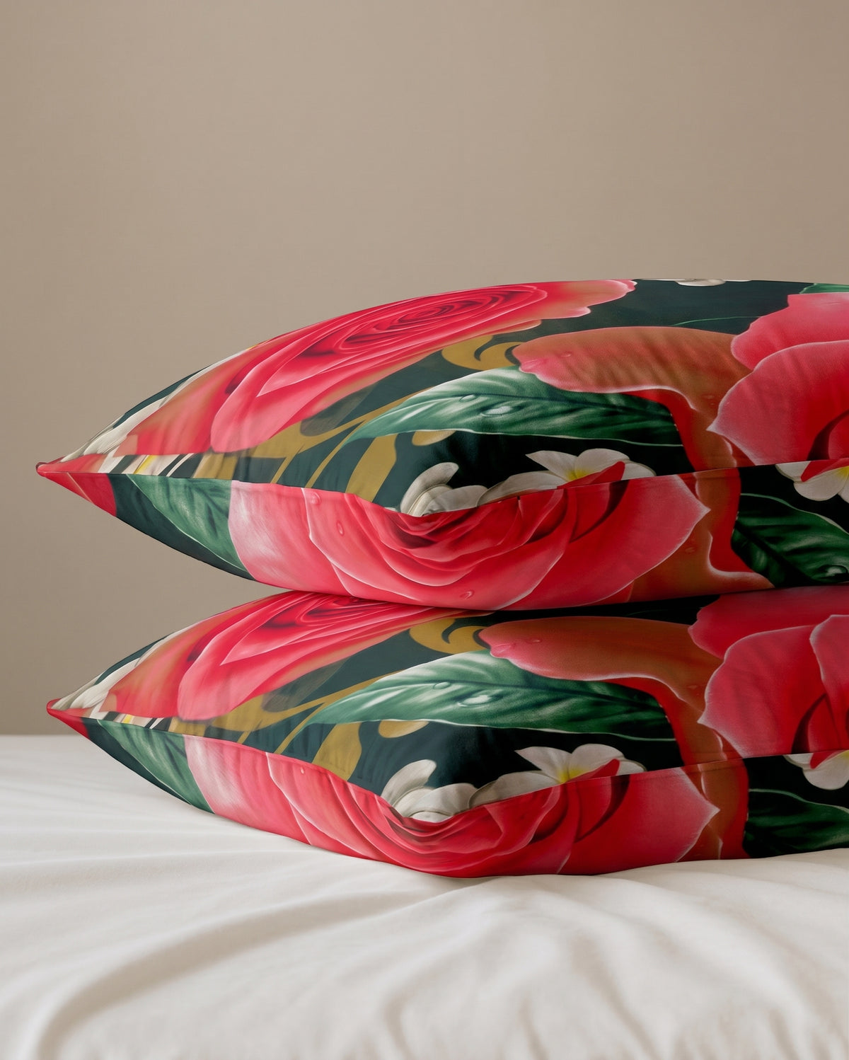 Tropical Rose Floral Pillow Cover Set 2-Piece