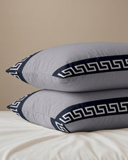 Coastal Greek Key Throw Pillow Cover Set
