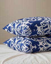 Navy Damask Scroll Pillow Cover Set 2-Piece