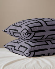 Dark Grey Maze Geometric Pillow Cover Set 2-Piece