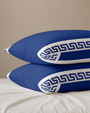 Royal Blue Greek Key Pillow Cover Set 2-Piece