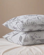 Grey Botanical Sketch Pillow Cover Set 2-Piece