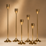 Gold Metal Candle Holders | Pack of 3 | Varying Heights | Dining & Event Decor