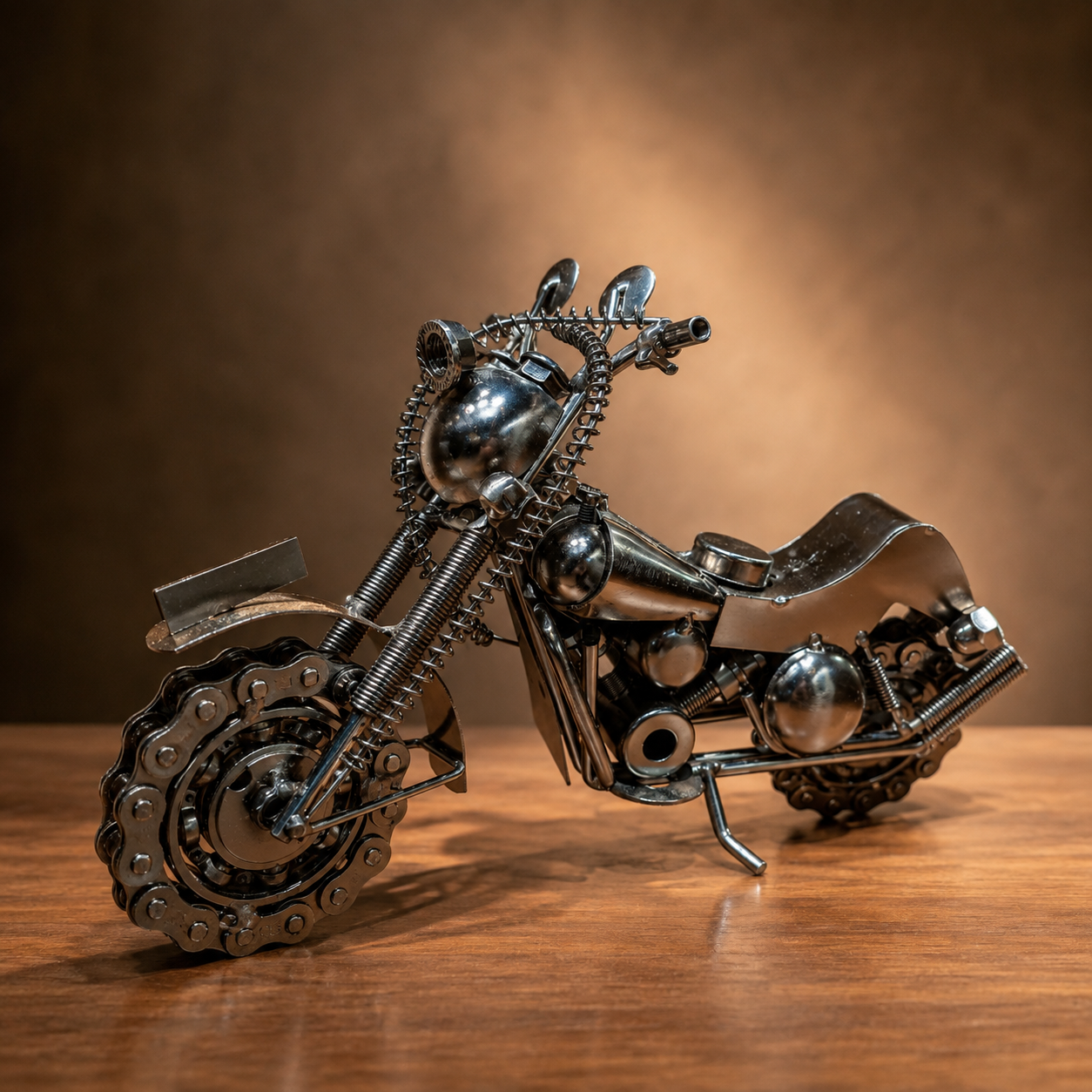Metal Motorcycle Showpiece | Scrap Art Design | Desk & Shelf Decor | Gift Item
